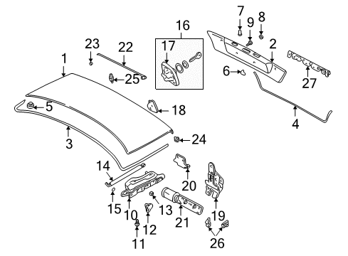 1996 BMW 740iL Trunk Grommet Diagram for 51138124389