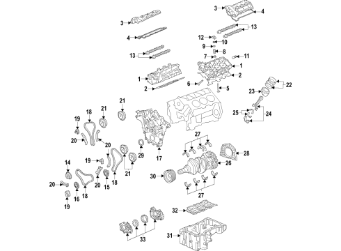 2019 Chevrolet Traverse Engine Parts, Mounts, Cylinder Head & Valves, Camshaft & Timing, Variable Valve Timing, Oil Cooler, Oil Pan, Oil Pump, Balance Shafts, Crankshaft & Bearings, Pistons, Rings & Bearings Oil Pan Diagram for 12716568