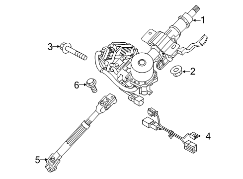 2019 Hyundai Sonata Steering Column Assembly Column Assembly-Steering Diagram for 56310-C2710