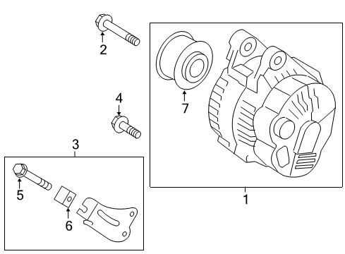 2014 Hyundai Tucson Alternator Pulley-Generator Diagram for 37320-2E010