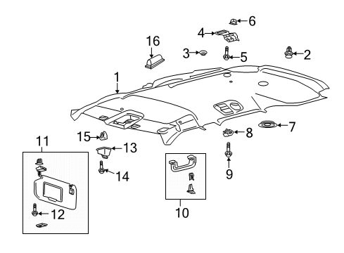 2022 Ford Explorer Interior Trim - Roof Reading Lamp Assembly Diagram for LB5Z-13776-AE
