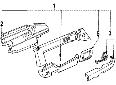 1988 Honda Accord Door Trim Panel Armrest, Right Front Door (Mauve Red) Diagram for 83541-SE0-A20ZF