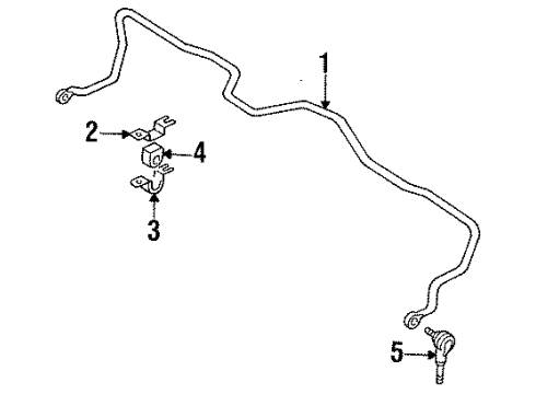 1988 Nissan Sentra Front Suspension Components, Lower Control Arm, Upper Control Arm, Stabilizer Bar Bushing-Stabilizer Diagram for 54613-70A01