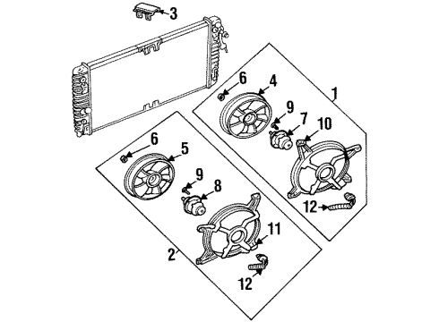 1997 Buick Riviera Cooling System, Radiator, Water Pump, Cooling Fan Fan Asm-Engine Coolant LH Diagram for 12365328