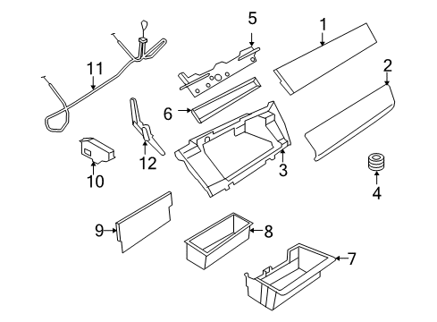 2008 BMW X6 Glove Box Kinematic Glovebox Diagram for 51166976401