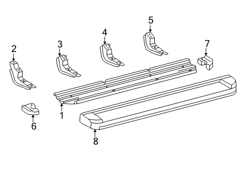 2006 Toyota Sequoia Running Board Running Board Mount Bracket Diagram for 51797-0C010