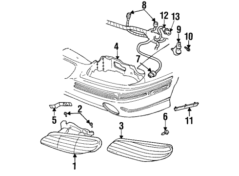 1997 Pontiac Grand Am Bulbs Park Lamp Bulb Diagram for 19355643