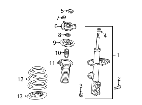 2008 Scion xB Struts & Components - Front Spring Diagram for 48131-12D40