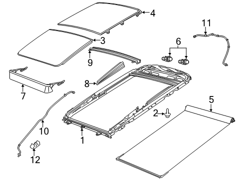 2021 Jeep Cherokee Sunroof Clip Diagram for 68143484AC