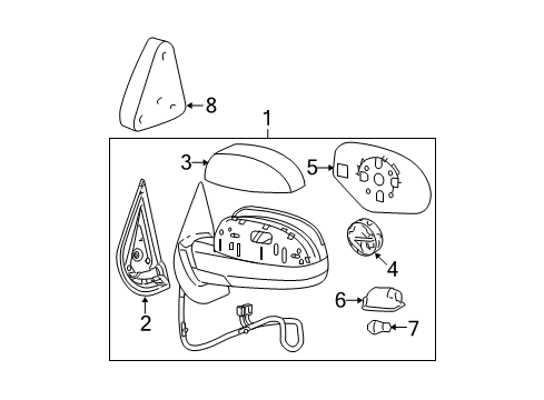 2007 Chevrolet Suburban 2500 Mirrors Mirror Assembly Diagram for 20843177