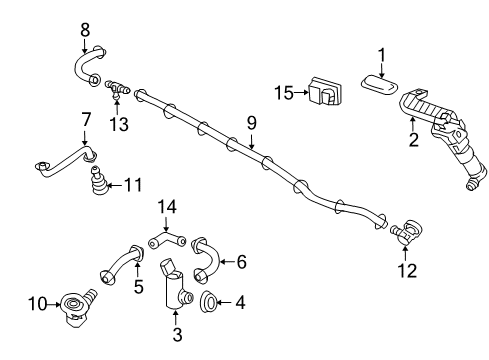 2011 Lexus GX460 Headlamp Washers/Wipers Hose Diagram for 90075-15058