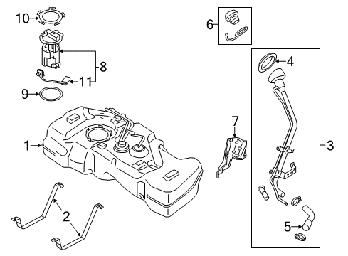 2018 Nissan Sentra Fuel System Components Hose-Filler Diagram for 17228-4AF0A