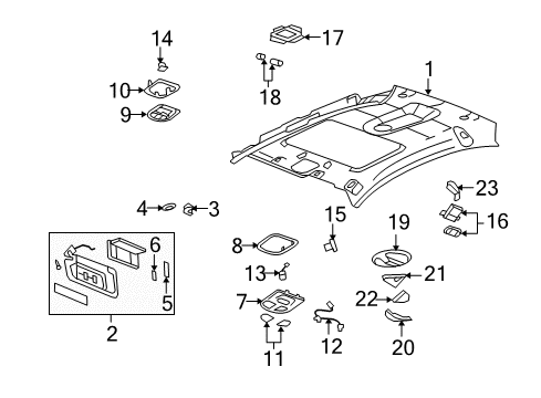 2008 Saturn Aura Interior Trim - Roof Switch Asm-Sun Roof Diagram for 10382937