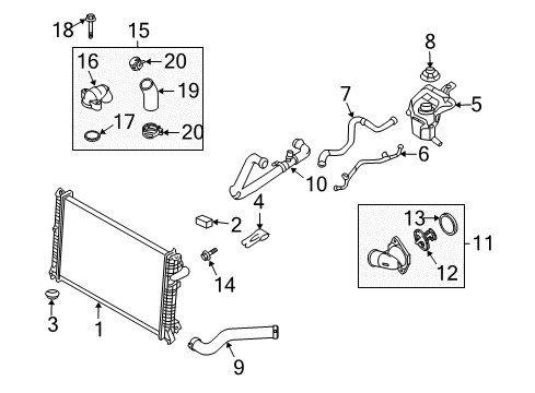 2012 Ford Fusion Radiator & Components Reservoir Diagram for BE5Z-8A080-B
