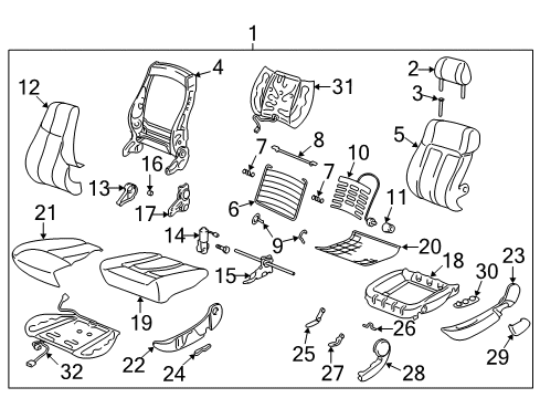 2003 Saturn L200 Heated Seats Heater Asm, P&Driver Seat Cushion Diagram for 22691452