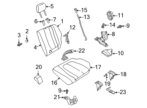 1999 Chevrolet Tracker Rear Seat Components Cushion Sub Asm, Rear, RH (On Esn) Diagram for 91175006