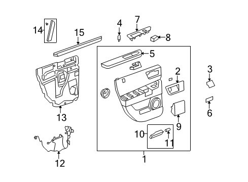 2008 Hummer H2 Interior Trim - Rear Door Belt Weatherstrip Diagram for 15173637