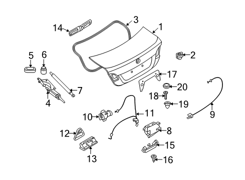 2009 BMW 335i Trunk Stop Buffer Diagram for 51247226669