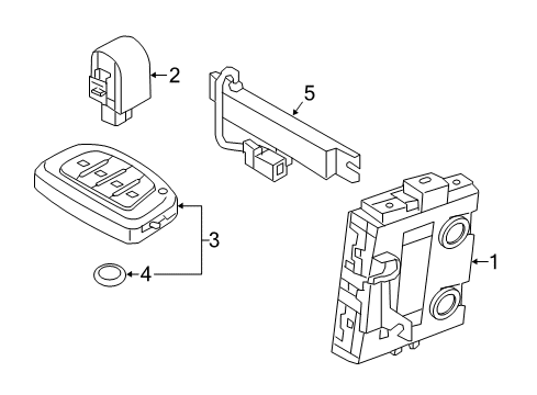 2019 Hyundai Ioniq Keyless Entry Components Module Assembly-Smart Key Diagram for 95480-G2010