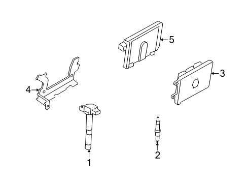 2008 Acura RDX Powertrain Control Bracket, Engine Control Module Diagram for 37821-RWC-A00