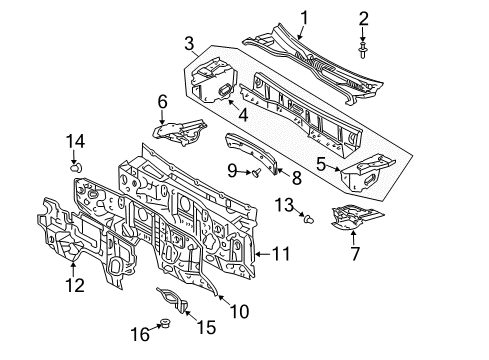 2004 Lexus GX470 Cowl Panel Sub-Assy, Dash Diagram for 55101-6E061