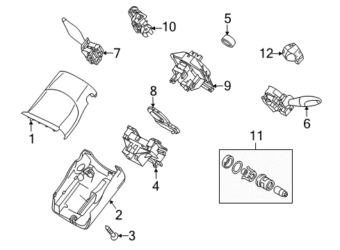 2011 Ford Transit Connect Shroud, Switches & Levers Lower Column Cover Diagram for 9T1Z-3530-AB