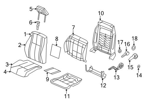 2007 Jeep Compass Heated Seats Panel-Front Seat Back Diagram for 1RW83DK2AA