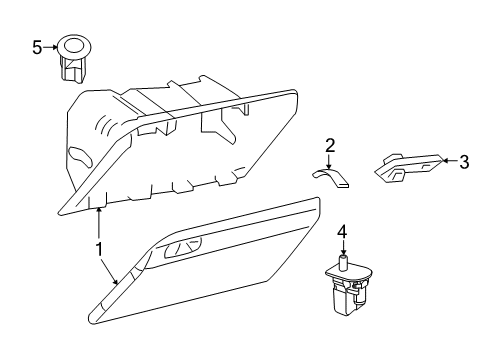 2013 Dodge Charger Glove Box STRIKER-Glove Box Door Latch Diagram for 68110650AA