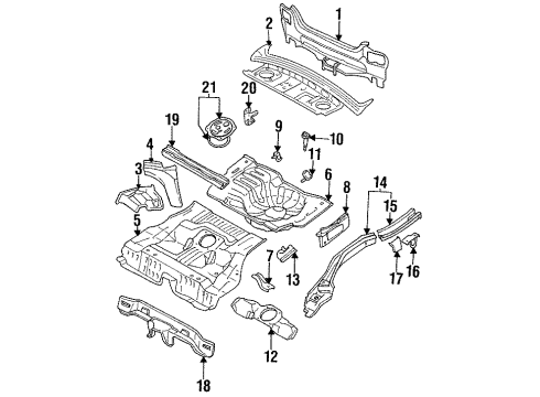 1994 Nissan Altima Rear Body, Rear Floor & Rails Floor-Rear, Front Diagram for 74512-5E830