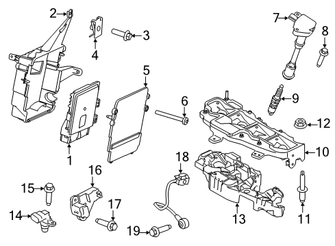 2016 Ford Transit Connect Powertrain Control Bracket Stud Diagram for -W701815-S442