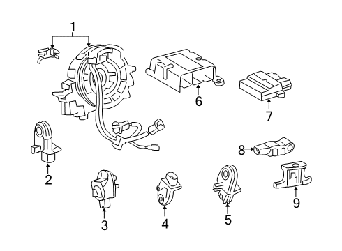 2020 Toyota Avalon Air Bag Components Side Sensor Diagram for 89831-07080