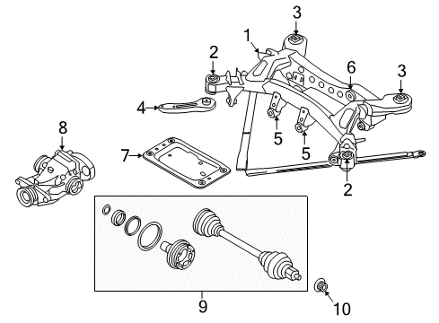 2016 BMW M235i xDrive Axle & Differential - Rear Rear Axle Drive Differential Diagram for 33107605591