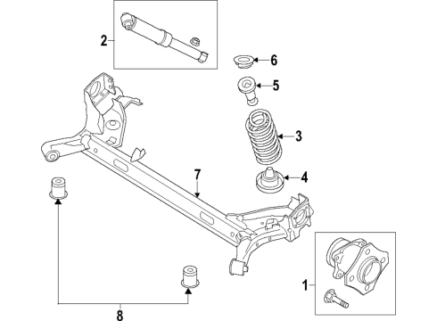 2021 Ford Transit Connect Rear Axle, Suspension Components Axle Assembly Diagram for KV6Z-5035-D