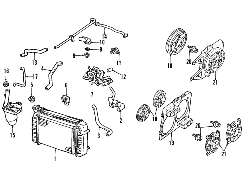 1993 Chevrolet Camaro Blower Motor & Fan Shroud Kit, Engine Coolant Fan (Electric) Diagram for 22125220