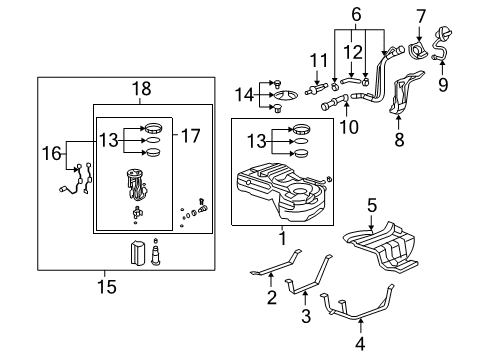 2009 Honda CR-V Fuel Supply Pipe, Fuel Tank Guard Diagram for 17518-SWA-000