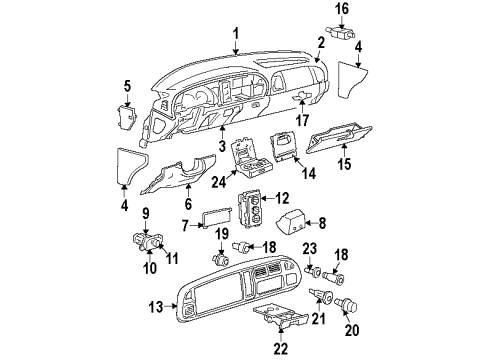 1999 Dodge Ram 2500 Instrument Panel Power O/LET-Cigar Lighter Diagram for 4793554