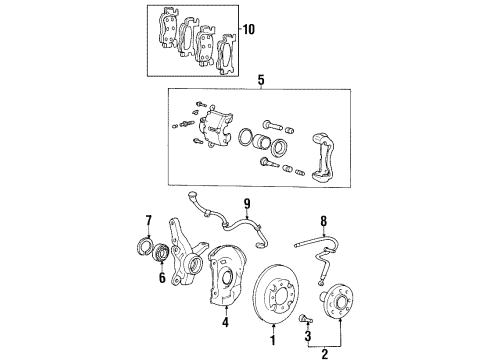 1998 Hyundai Tiburon Front Brakes Cover-Front Brake Disc Dust LH Diagram for 51755-29300--DS