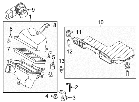 2011 Nissan Quest Powertrain Control Duct Assembly-Air Diagram for 16576-1AA1A
