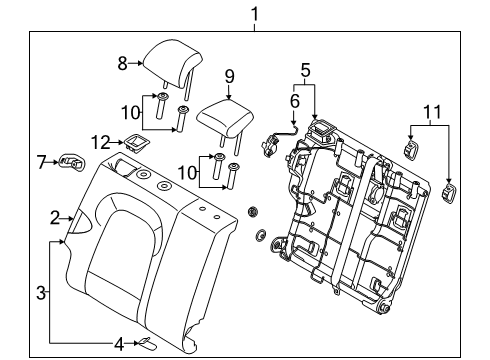 2021 Hyundai Venue Rear Seat Components WEBBING Guide-RR Seat Back LH Diagram for 89397-K2000-NNB