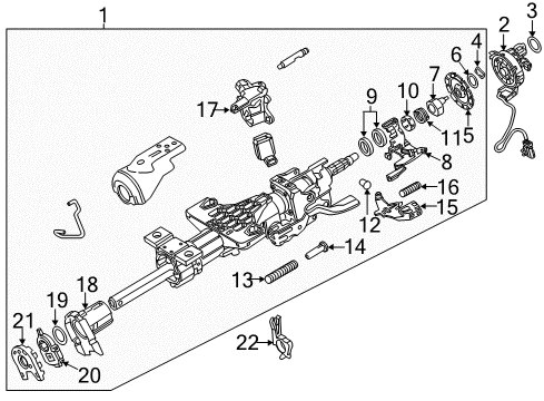 2018 GMC Sierra 2500 HD Steering Column, Steering Wheel & Trim Strap Diagram for 22940708