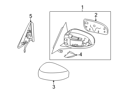 2008 Infiniti G35 Outside Mirrors Inside Mirror Body Cover, Left Diagram for K6374-JK000