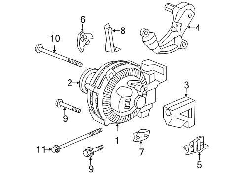 2011 Honda Civic Alternator Stay, Connector Diagram for 31124-RNA-A00