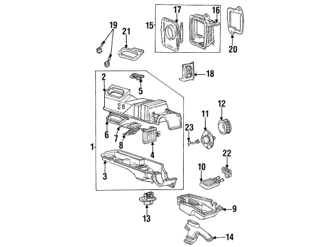 2001 Ford Windstar A/C Evaporator & Heater Components Seal Diagram for F58Z-19B762-A