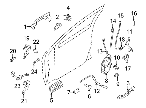 2010 Ford Focus Front Door - Lock & Hardware Latch Diagram for 9S4Z-5421812-C