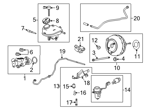 2013 Chevrolet Malibu Dash Panel Components Reservoir Cap Diagram for 13286455