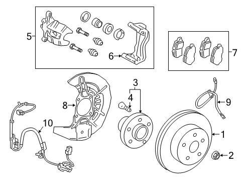 2022 Lexus RX450hL Front Brakes Mounting, Disc Brake Diagram for 47721-48170