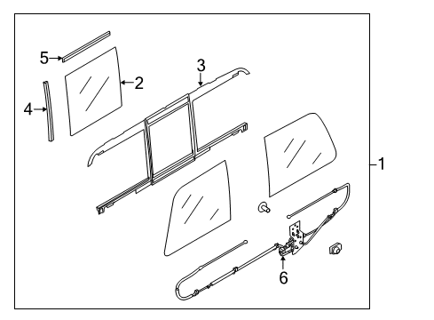 2013 Ford F-250 Super Duty Back Glass Lower Weatherstrip Diagram for 7C3Z-2542052-A