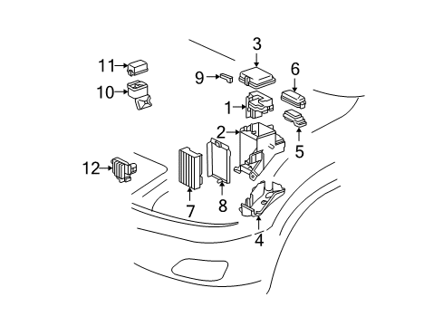 2009 Lexus RX350 Electrical Components Cover, Relay Block, Lower, NO.3 Diagram for 82663-48040