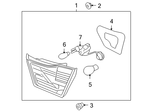 2009 Kia Optima Bulbs Pad-Rear Combination Inside Lamp Diagram for 924562G600