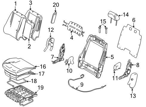 2010 Ford Fusion Heated Seats Seat Cushion Pad Diagram for 6E5Z-54632A22-A